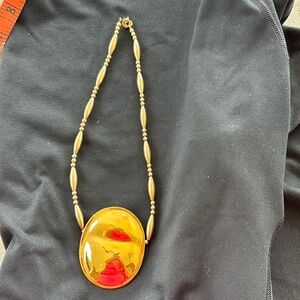 Vintage Carlton Ridge for Sutton Hoo 1996 mirror  24K finish gold necklace.